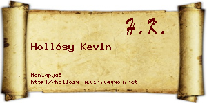 Hollósy Kevin névjegykártya